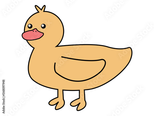 Cute duck vector icon realistic
Vector hand drawn cute duck