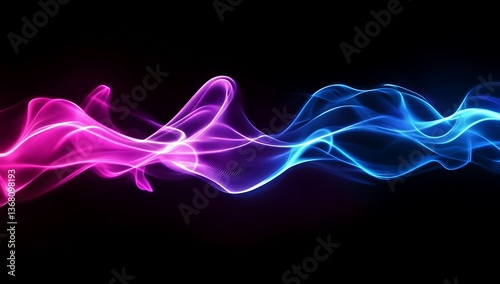 A digital background featuring abstract, glowing lines in blue and purple