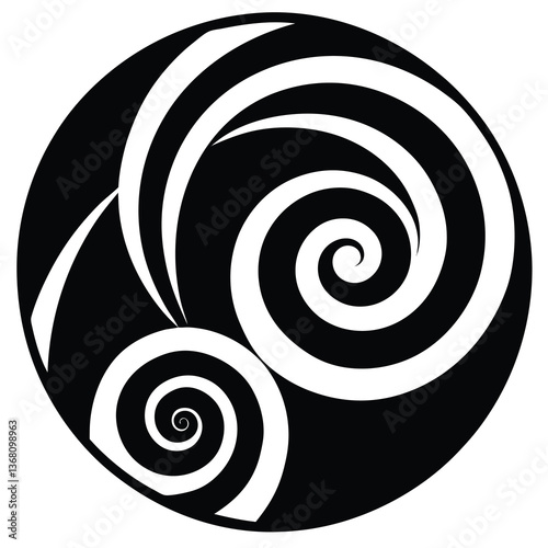 vector of a maori koru spiral