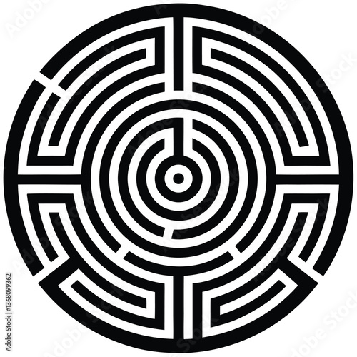 silhouette vector of hopi maze symbol