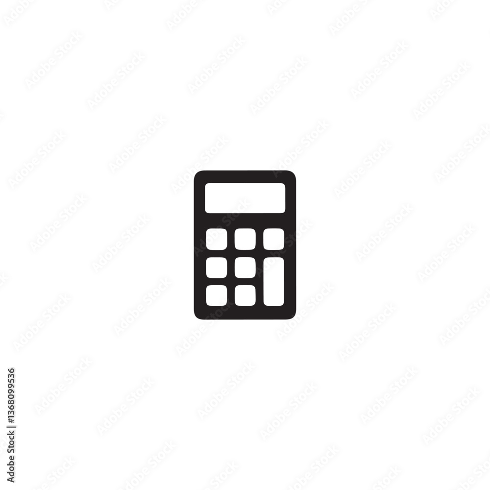 Simple black and white calculator icon.A clean, minimalist icon of a calculator. Simple black and white calculator icon.A clean, minimalist icon of a calculator.