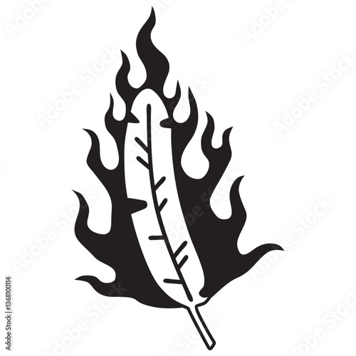 burning feather icon