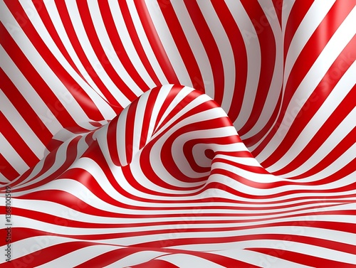 Red White Striped Abstract Background.