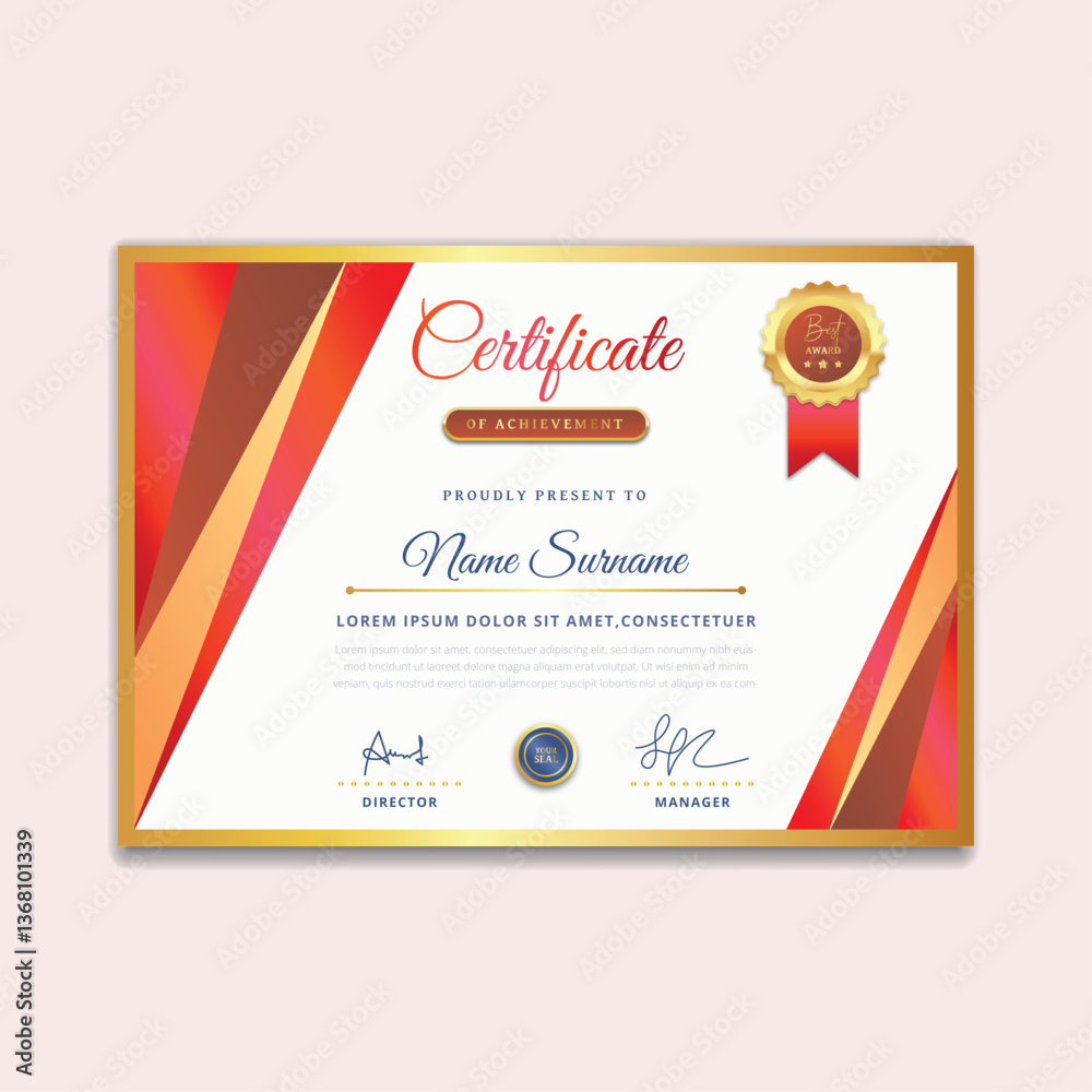 Obraz premium Elegant Certificate of Achievement Design templates