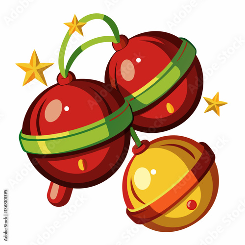Sleigh Bells Vector | Festive Christmas Bell Clipart for Holiday Designs