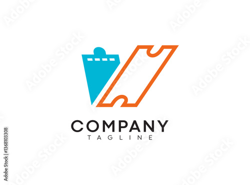 Letter V voucher logo design, discount and sale