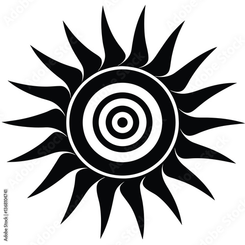 vector of a spiral sun tribal design