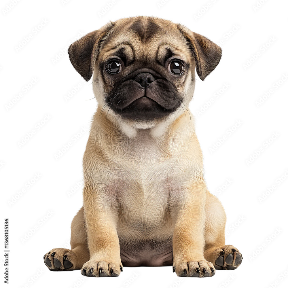 Obraz premium Pug Puppy png isolated on transparent background