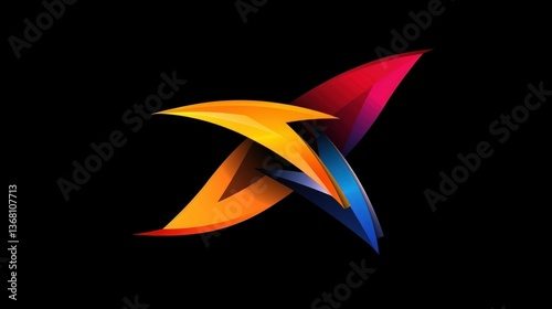 Free Download A clean, modern abstract logo with vibrant colors and sharp angles. - GFXLoad