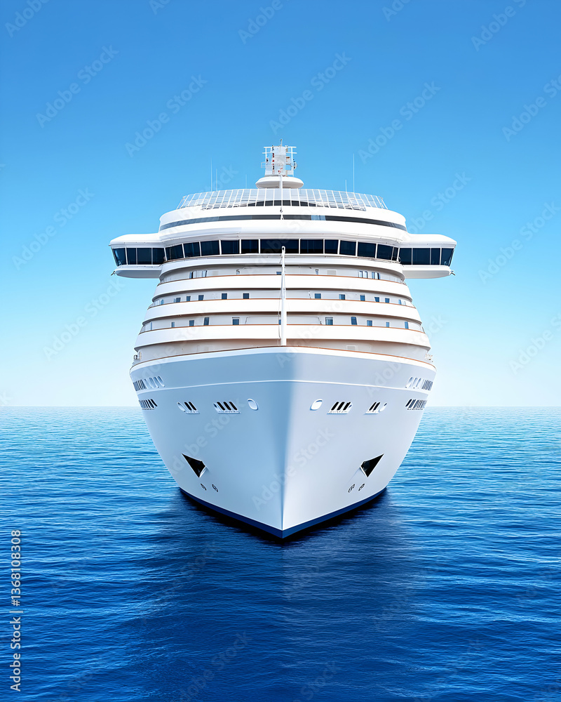 Naklejka premium Majestic cruise ship on calm ocean