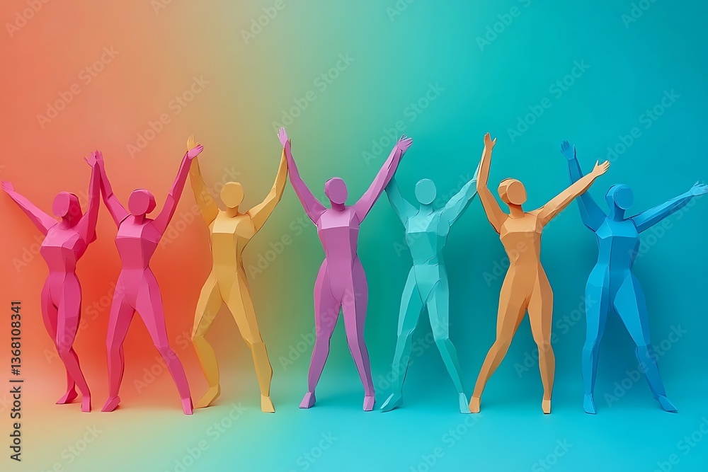 Colorful Paper Figures Celebrating Unity and Inclusion Colorful Paper Figures Celebrating Unity and Inclusion