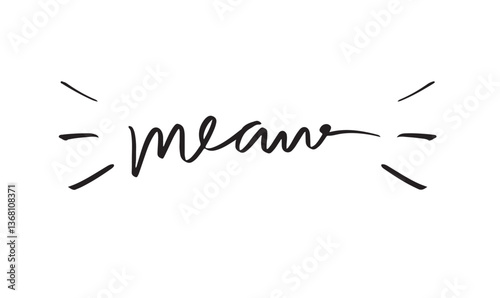 meaw text font calligraphy hand written lettering script black color object icon pet animal mammal kitten cartoon character meaw text font cute small cat international happy tabby whisker sweet pretty