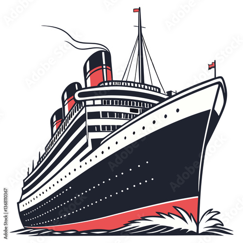 Wallpaper Mural Cruise ship silhouette vector. Concept of travel and vacation. Torontodigital.ca