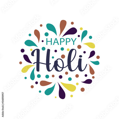 Happy holi festival greeting card design 