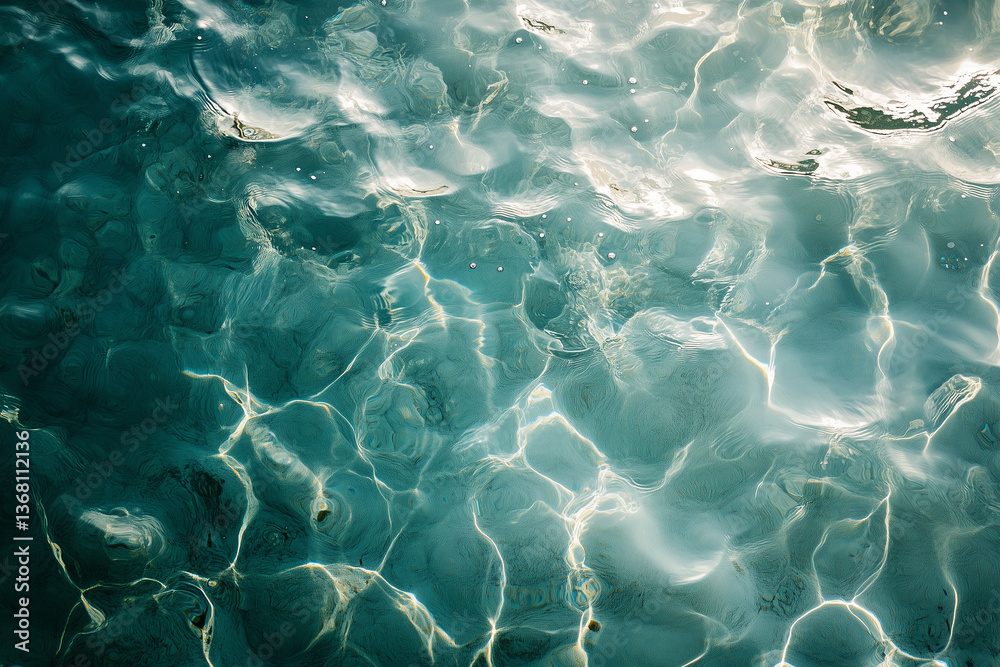 Obraz premium Soft Water Ripples Create Mesmerizing Patterns Under Sunlight in a Serene Pool Setting