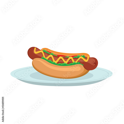 hot dog vector illustration flat design