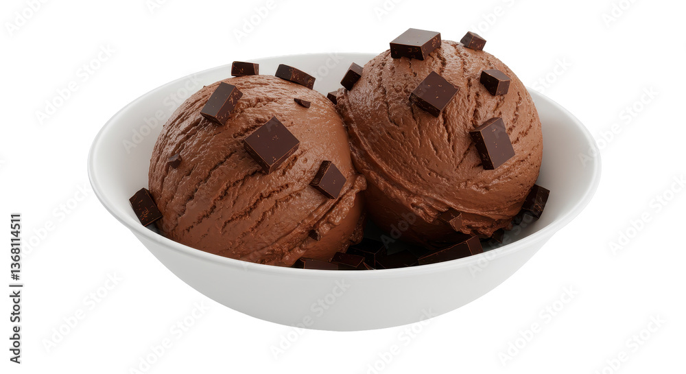 Isolated Chocolate Ice Cream Bowls Isolated Chocolate Ice Cream Bowls