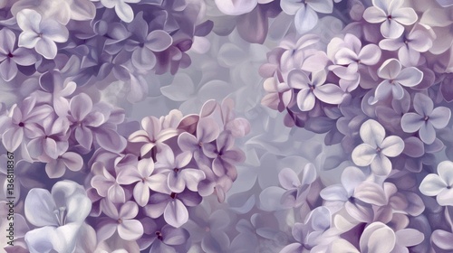 Delicate Lilac Vector Pattern in Muted Tones