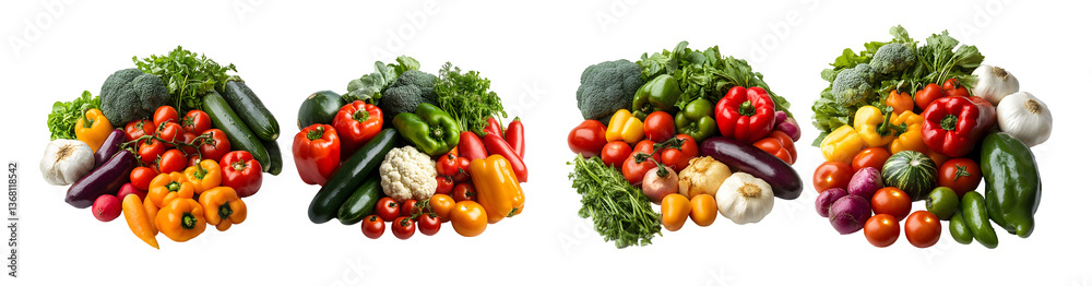 A pile of vegetables isolated on white background A pile of vegetables isolated on white background