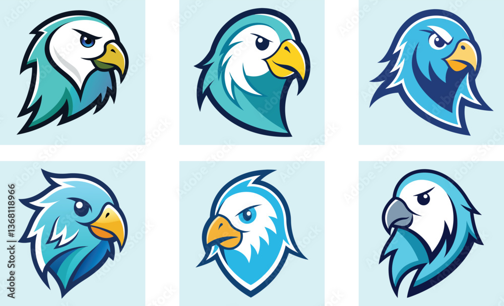 Fototapeta premium Budgerigar head mascot logo design vector