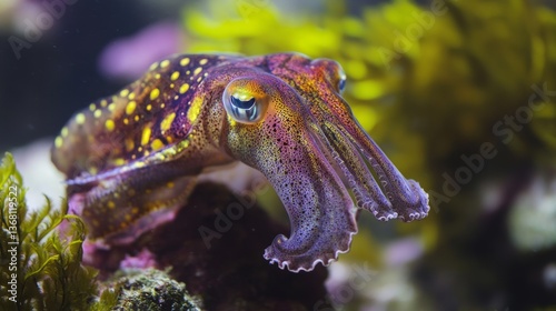 A cuttlefish changing colors, showcasing its incredible camouflage abilities. 