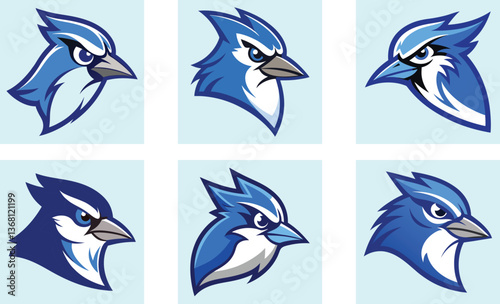 Blue Jay head mascot logo design vector