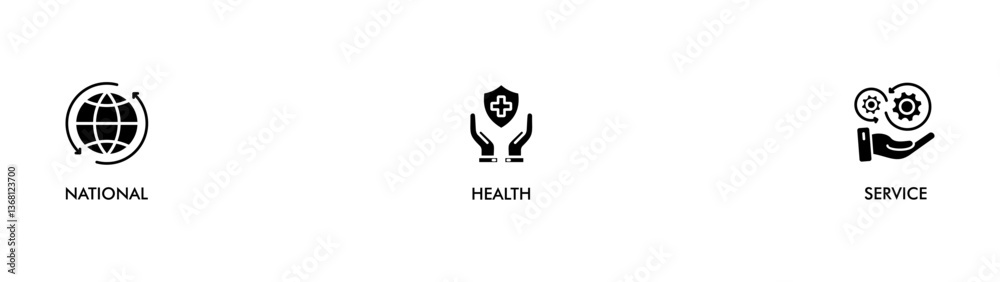  NHS banner web icon vector illustration concept for product and service quality inspection with an icon of national, health, service,