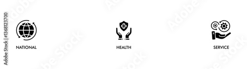  NHS banner web icon vector illustration concept for product and service quality inspection with an icon of national, health, service,