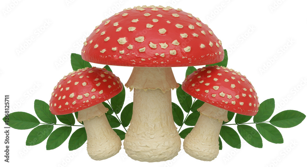 Obraz premium Isolated Red Mushroom with White Spots