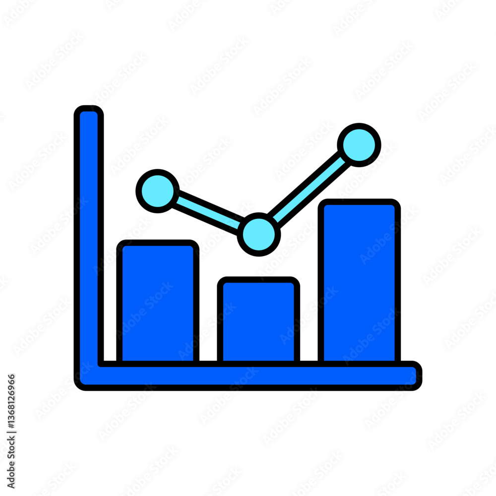 Icon a bar graph, isolated against a clean background. Icon a bar graph, isolated against a clean background.