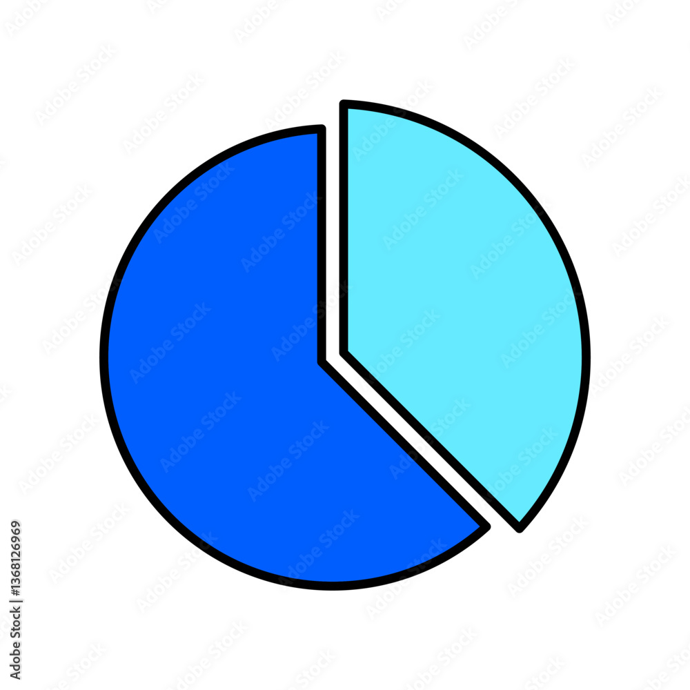 Icon a pie chart, isolated against a clean background. Icon a pie chart, isolated against a clean background.