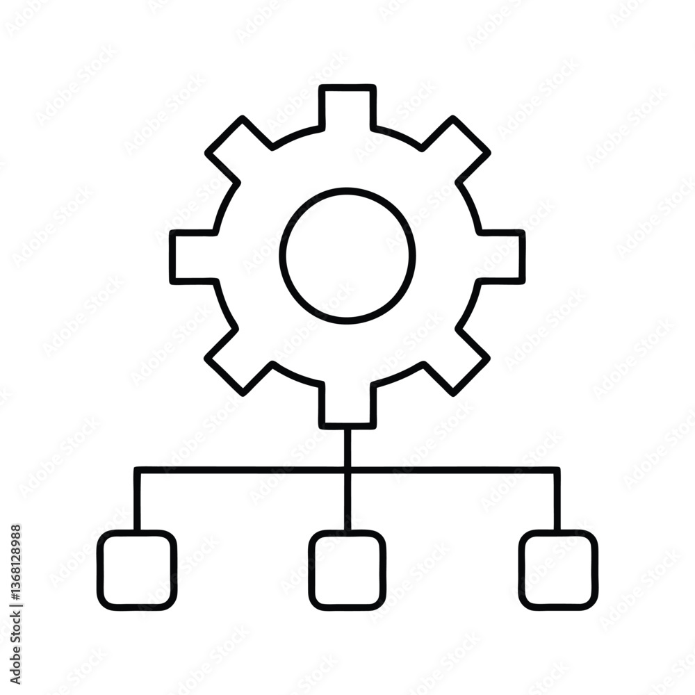 Systemic gear network graphic design Systemic gear network graphic design
