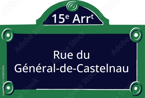 15e Arrt, Elegant Parisian Street Sign