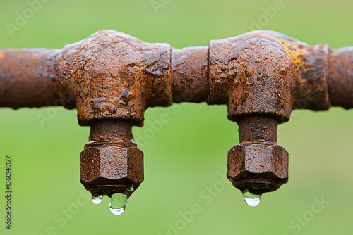 old rusty tap water