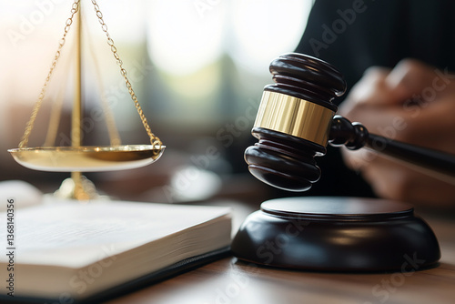 gavel and law books