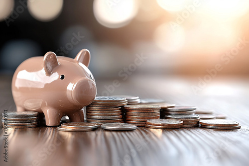 piggy bank with coins