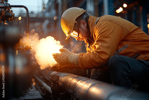 worker welding metal