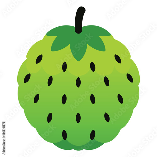 custard apple fruits vector art-illusion 