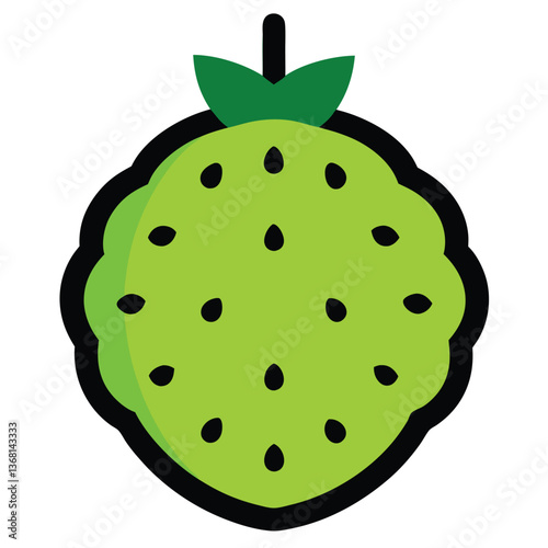 custard apple fruits vector art-illusion 