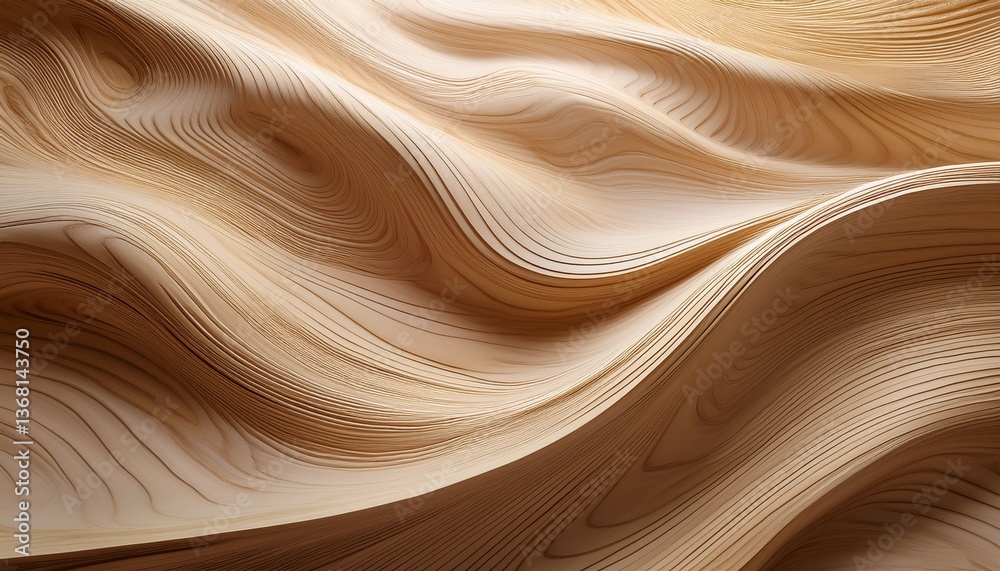 Obraz premium modern soft abstract textured background wavy wooden texture with smooth light tones and natural patterns