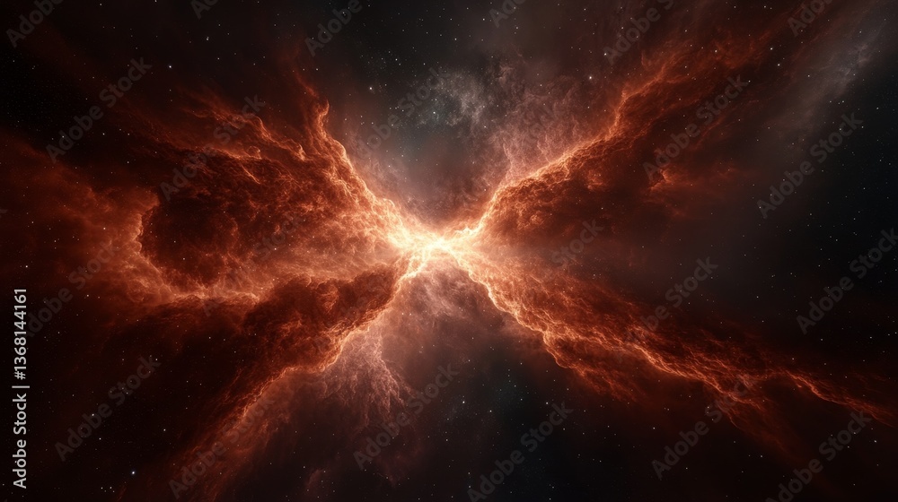 Fototapeta premium Cosmic event of celestial nebula deep space digital art stellar environment wide viewpoint universe exploration