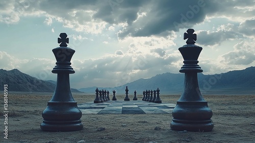 two chess pieces on the chessboard