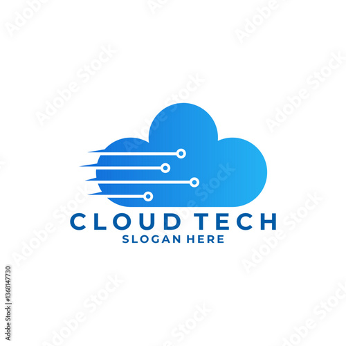 Cloud fast network logo design vector icon