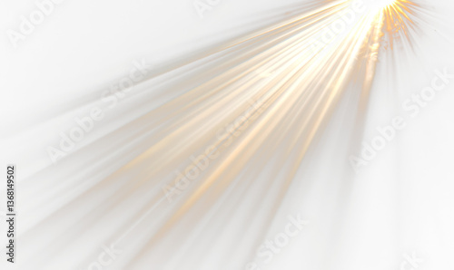 Soft Angelic Sunbeams Creating Beautiful Radiance and Diffusion Isolate on Transparent Background, cutout, png