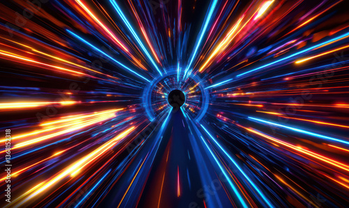 Wallpaper Mural Dynamic Light Speed Effect with Futuristic Motion Blur Background Torontodigital.ca