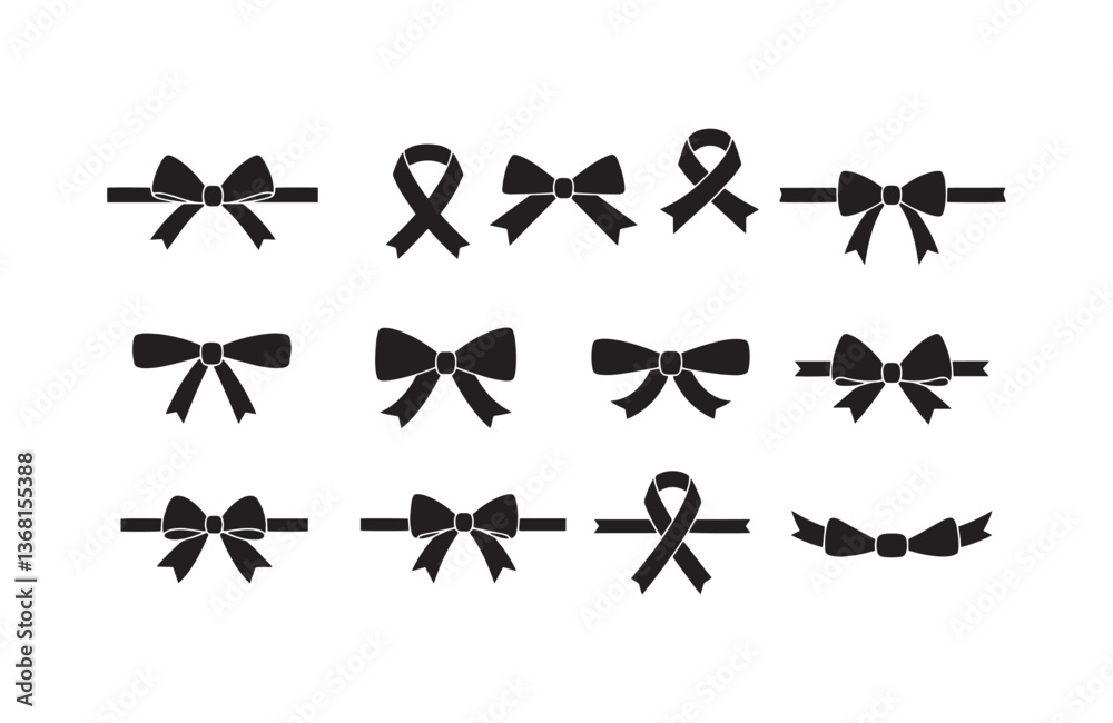Naklejka premium Ribbon Bow Design Collection Bundle