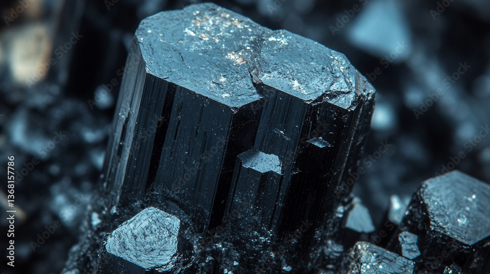 A striking macro shot showcasing the deep hues and intricate textures of schorl black tourmaline, symbolizing protection and grounding, set against a dark, moody backdrop.
A striking macro shot showcasing the deep hues and intricate textures of schorl black tourmaline, symbolizing protection and grounding, set against a dark, moody backdrop.