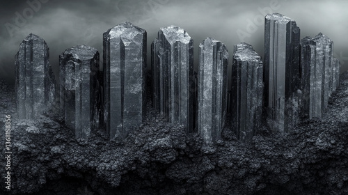 
A striking macro shot showcasing the deep hues and intricate textures of schorl black tourmaline, symbolizing protection and grounding, set against a dark, moody backdrop.

 photo