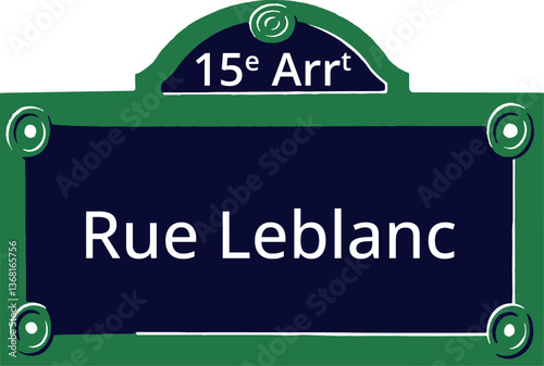 15e Arrt, Elegant Parisian Street Sign