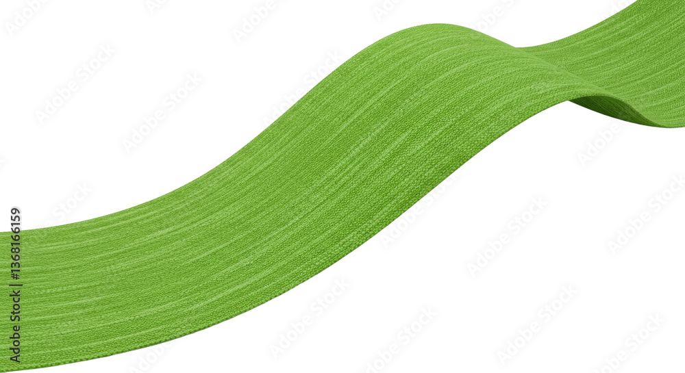A Vividly Green Linen Ribbon That Emphasizes Its Natural, Woven Character With Subtle Interlacing Threads and Organic Creases A Vividly Green Linen Ribbon That Emphasizes Its Natural, Woven Character With Subtle Interlacing Threads and Organic Creases